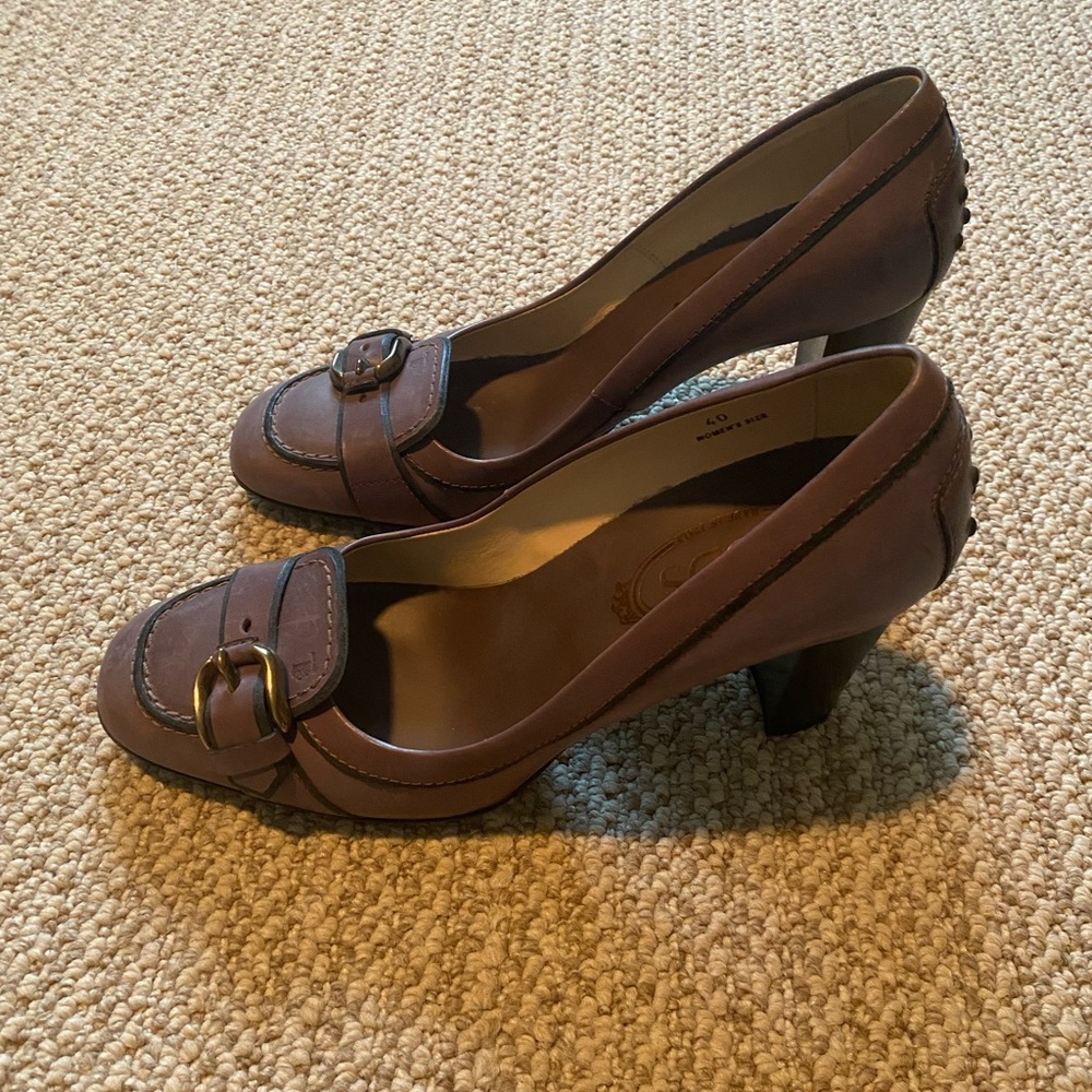 Tods Brown Heels Size 40 Italy Like New